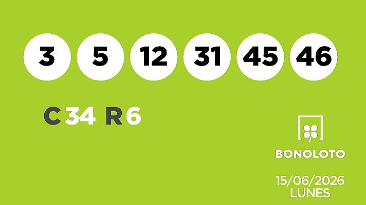 SELAE - Sorteo de la Lotería Bonoloto del 15/06/2026