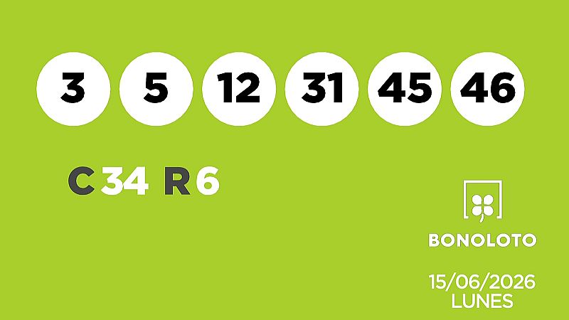 Sorteo de la Lotería Bonoloto del 15/06/2026 - Ver ahora
