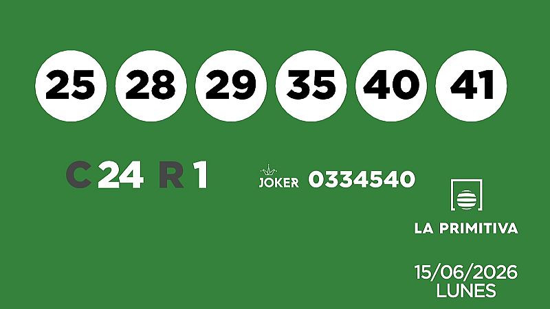 Sorteo de la Lotería Primitiva y Joker del 15/06/2026 - Ver ahora