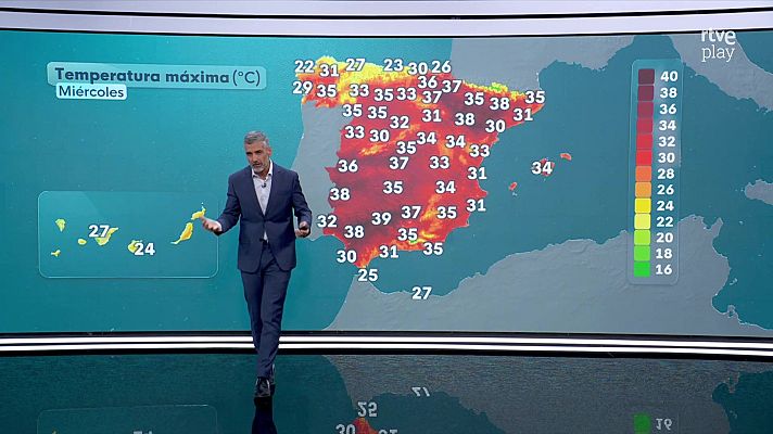 El tiempo - Temperaturas máximas que pueden superar los 35-36 grados en amplias zonas 