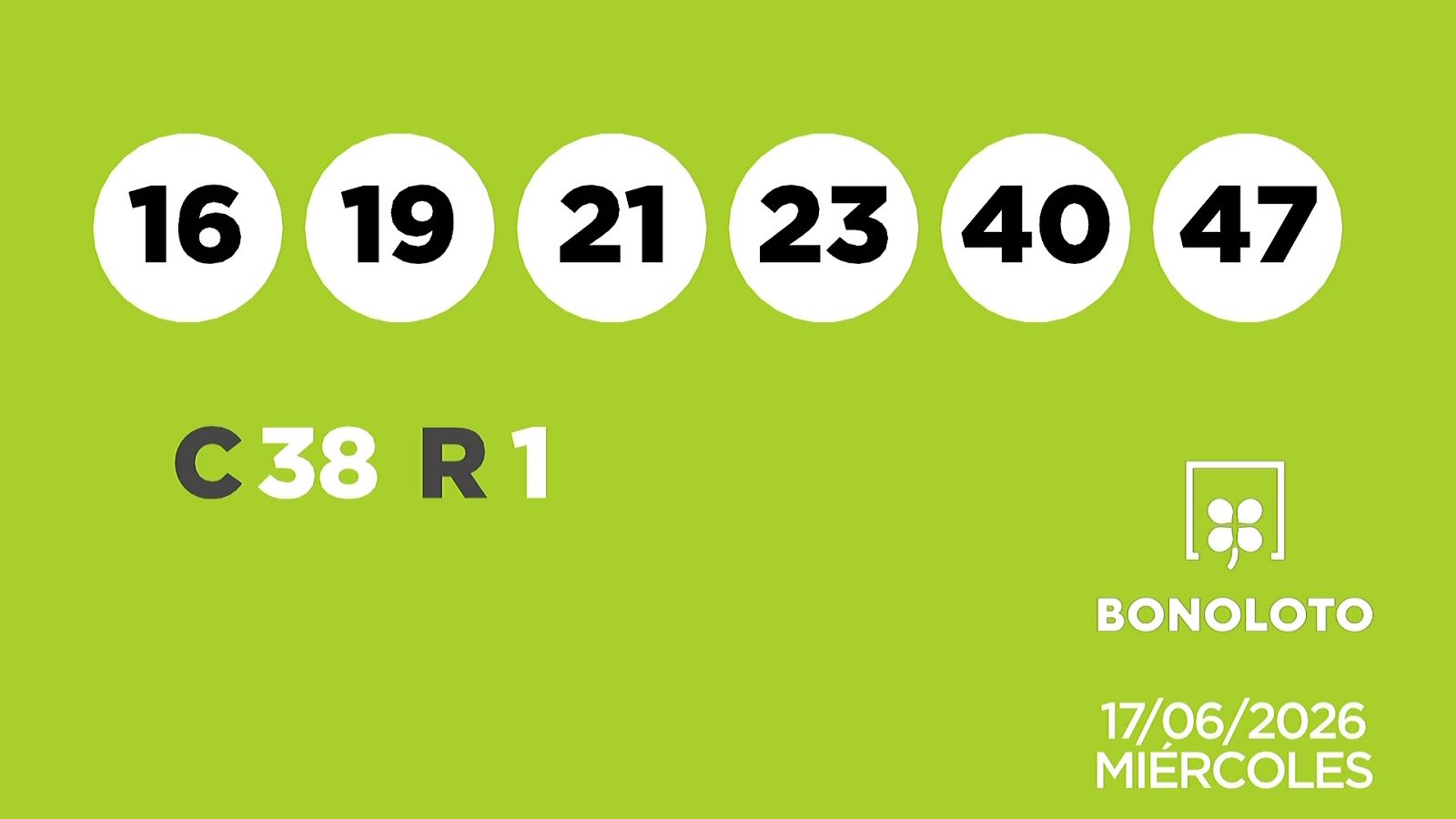 Sorteo de la Lotería Bonoloto del 17/06/2026 - Ver ahora