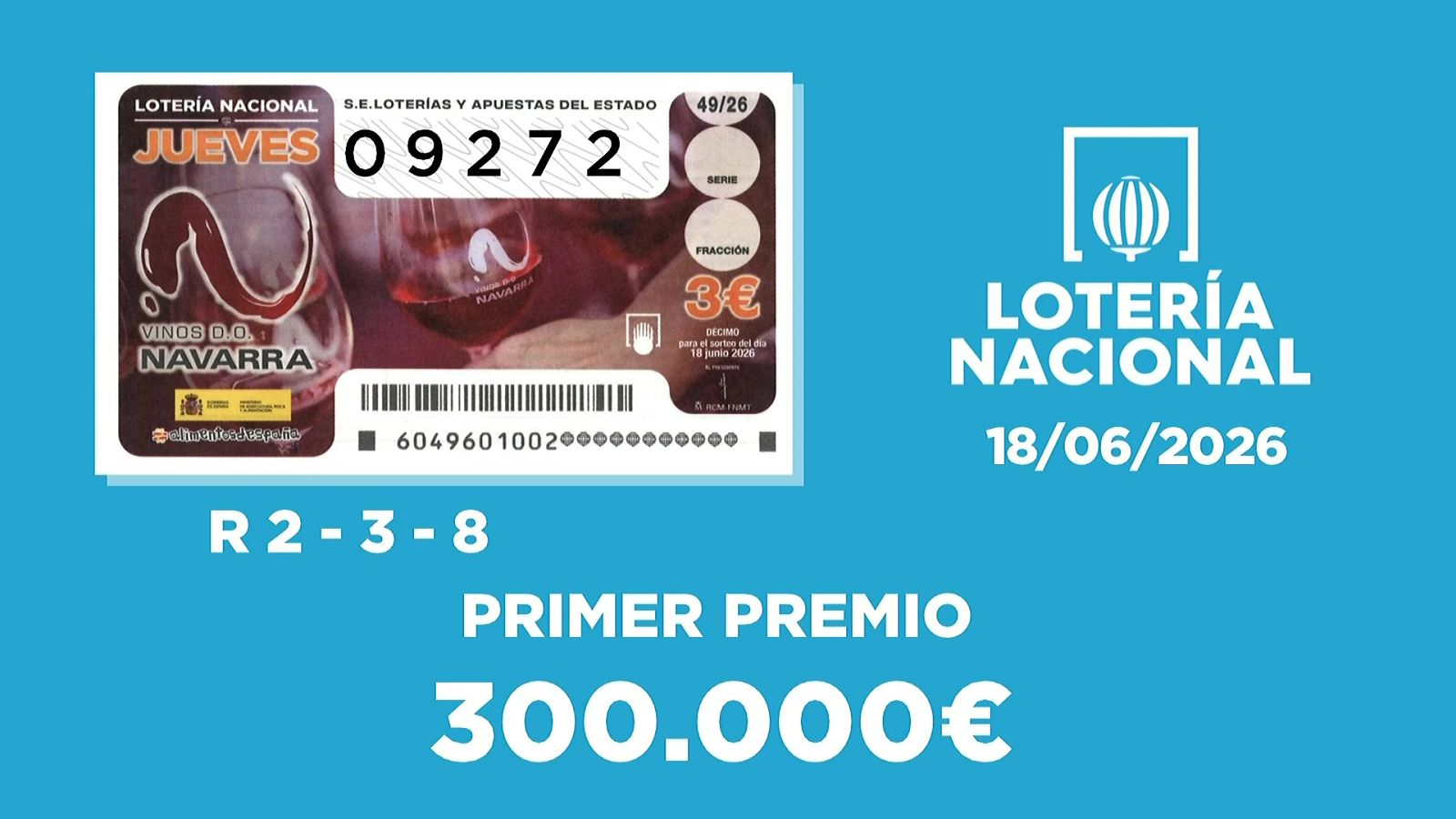 Sorteo de la Lotería Nacional del 18/06/2026 - Ver ahora
