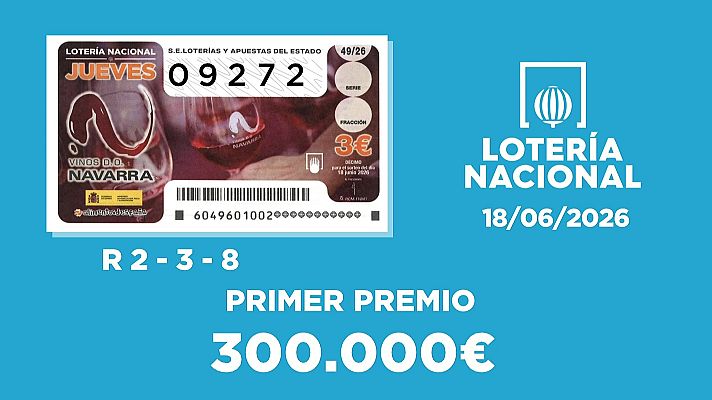 SELAE - Sorteo de la Lotería Nacional del 18/06/2026