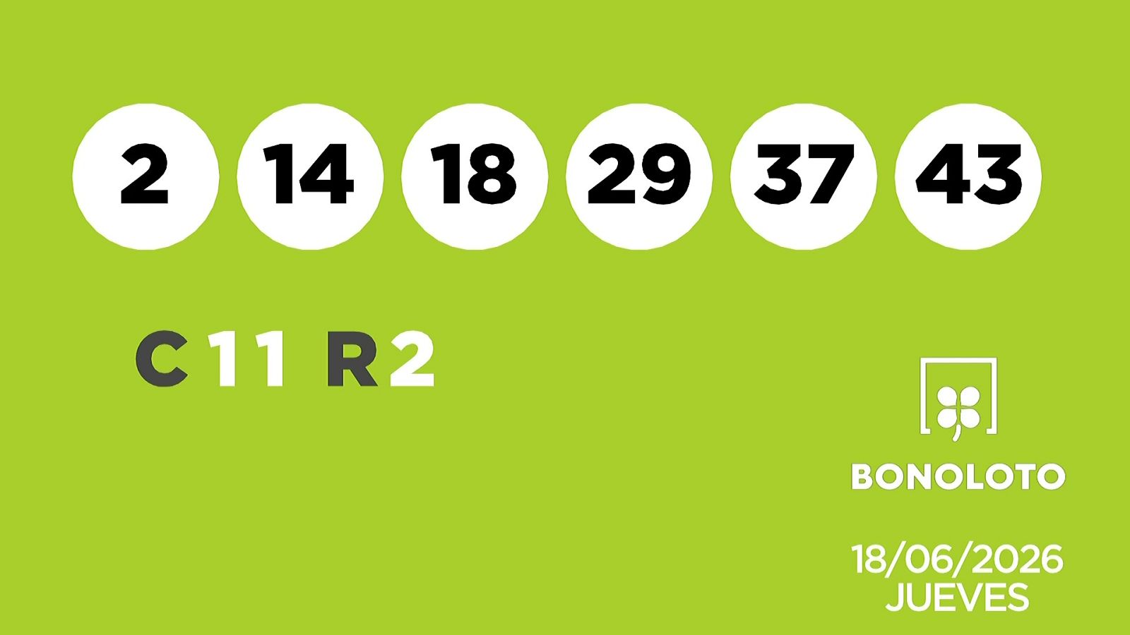 Sorteo de la Lotería Bonoloto del 18/06/2026 - Ver ahora