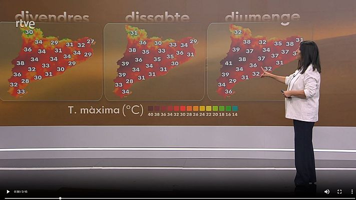 El temps - Arriben l'estiu i la primera onada de calor. Entre diumenge i dimarts, la temperatura superarà els 40º a l'interior