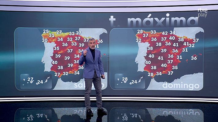 El tiempo - Tormentas en cordillera Cantábrica, norte y este Castilla y León, sistemas Ibérico y Subbético, Navarra y meseta sur 