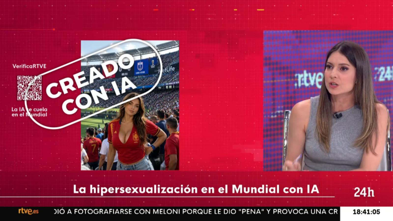 VerificaRTVE analiza el uso de IA para sexualizar a mujeres en el Mundial 2026 - La tarde en 24h | Ver