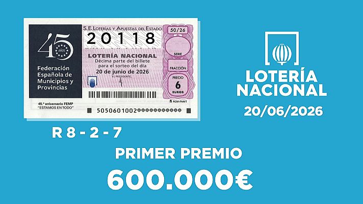SELAE - Sorteo de la Lotería Nacional del 20/06/2026