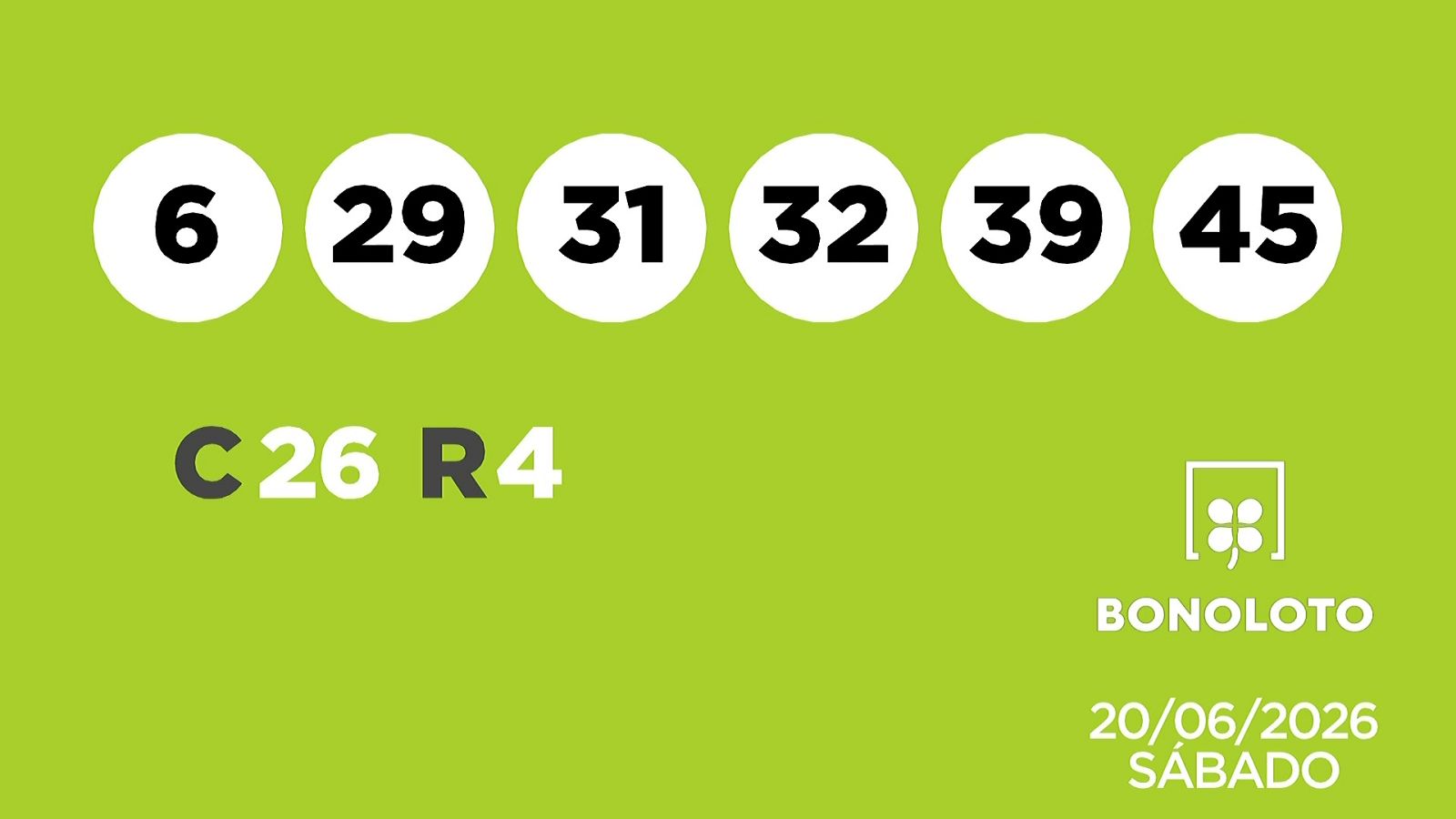 Sorteo de la Lotería Bonoloto del 20/06/2026 - Ver ahora