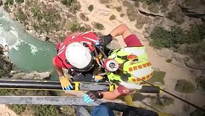 Rescate en helicóptero por golpe de calor