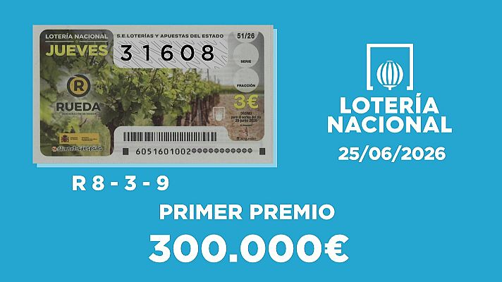 SELAE - Sorteo de la Lotería Nacional del 25/06/2026