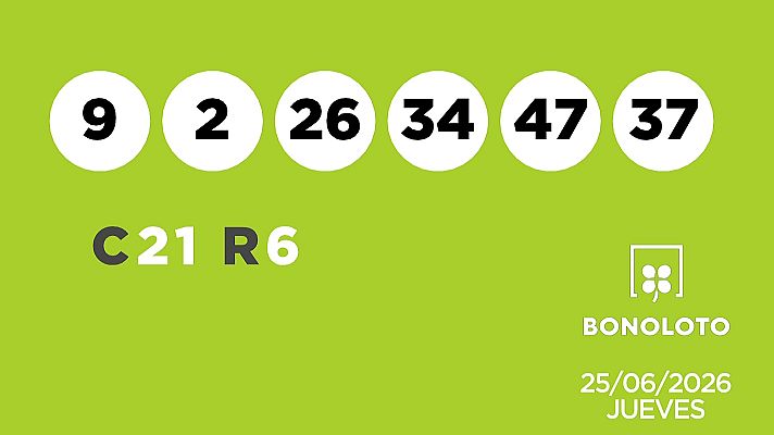 SELAE - Sorteo de la Lotería Bonoloto del 25/06/2026