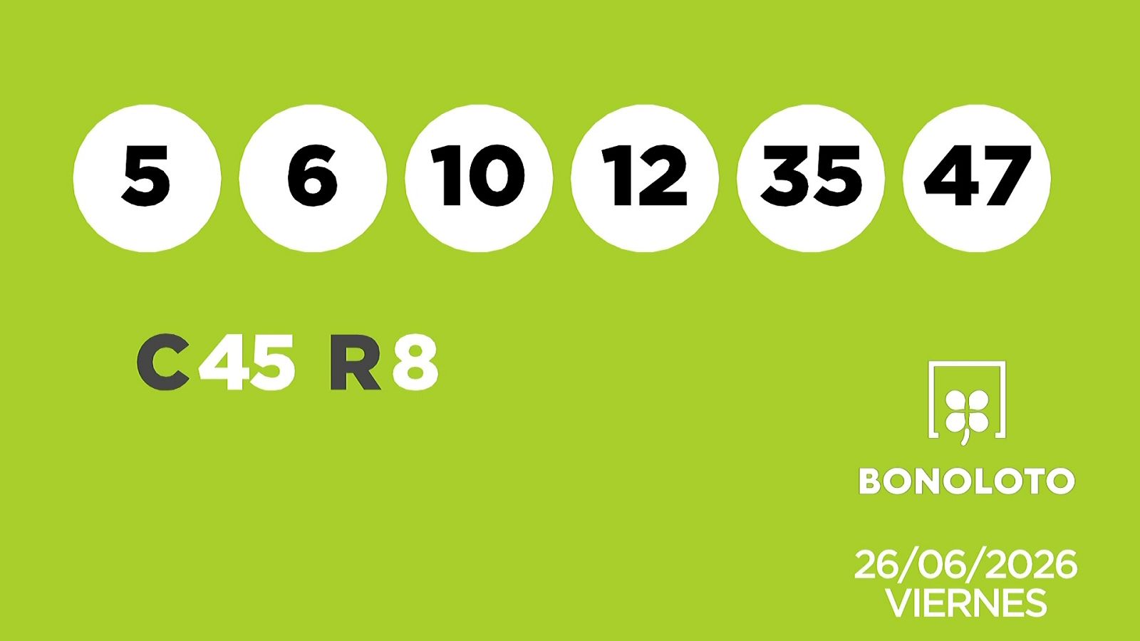 Sorteo de la Lotería Bonoloto y Euromillones del 26/06/2026 - Ver ahora