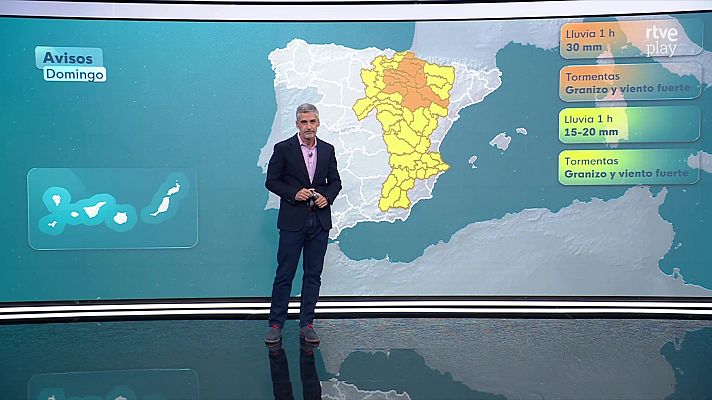 El tiempo - Chubascos y tormentas fuertes o muy fuertes en Álava, Navarra, La Rioja, Soria, Aragón