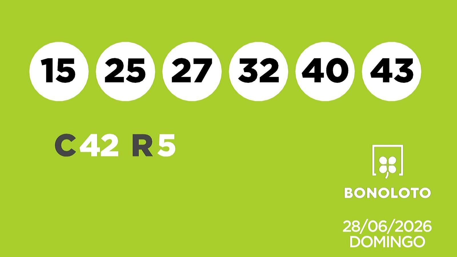 Sorteo de la Lotería Bonoloto del 28/06/2026 - Ver ahora