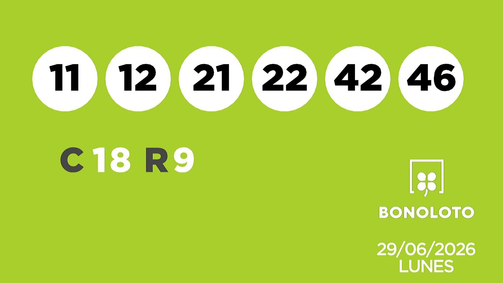 Sorteo de la Lotería Bonoloto del 29/06/2026 - Ver ahora