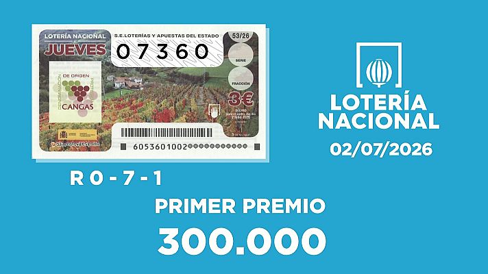 SELAE - Sorteo de la Lotería Nacional del 02/07/2026