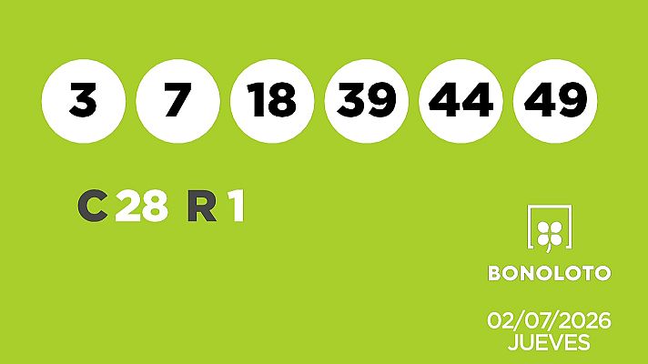 SELAE - Sorteo de la Lotería Bonoloto del 02/07/2026