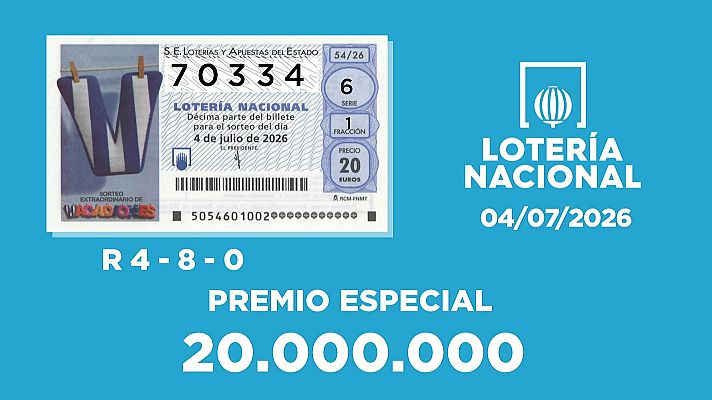 SELAE - Sorteo de la Lotería Nacional del 04/07/2026