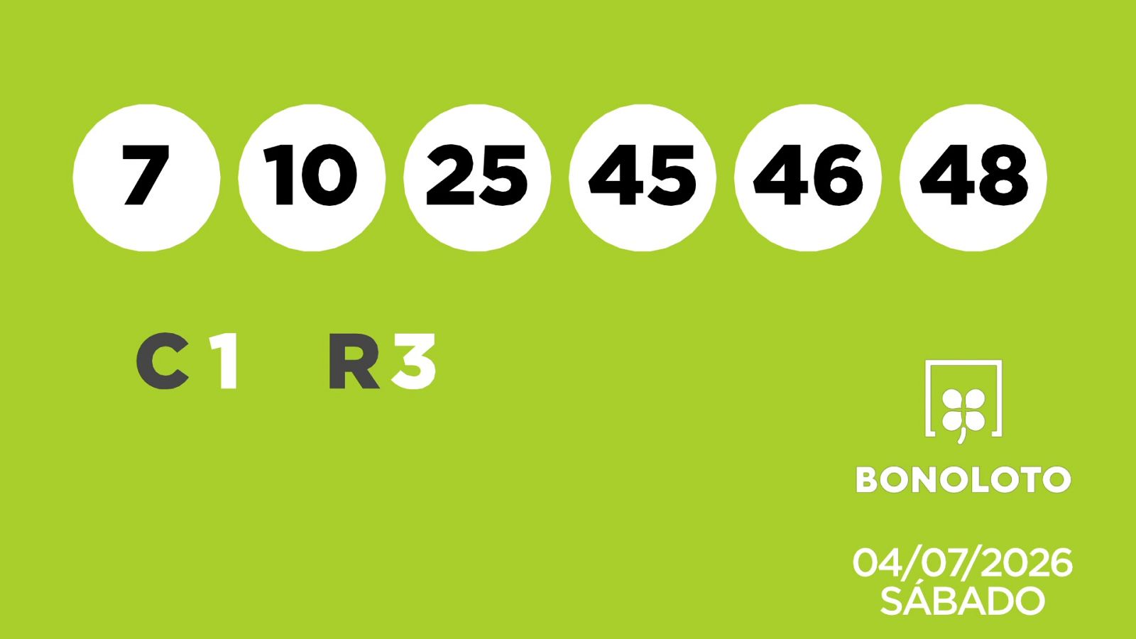 Sorteo de la Lotería Bonoloto del 04/07/2026 - Ver ahora