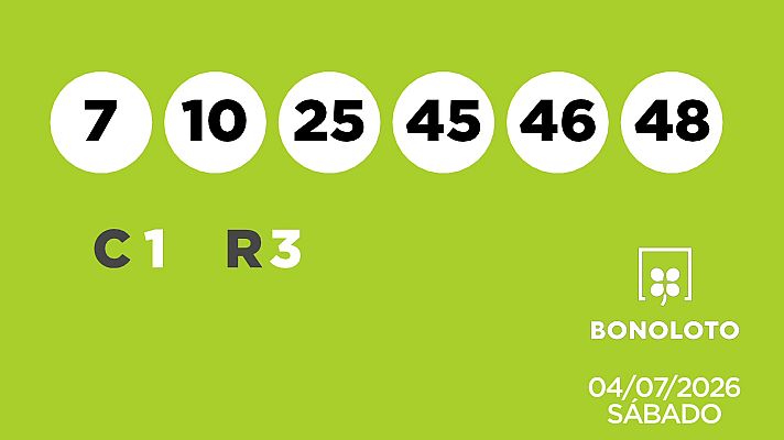 SELAE - Sorteo de la Lotería Bonoloto del 04/07/2026