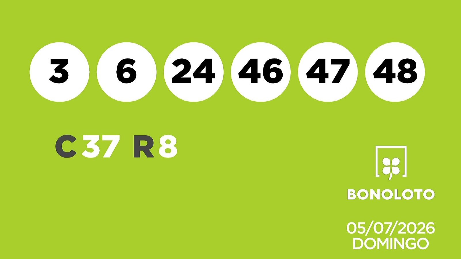 Sorteo de la Lotería Bonoloto del 05/07/2026 - Ver ahora