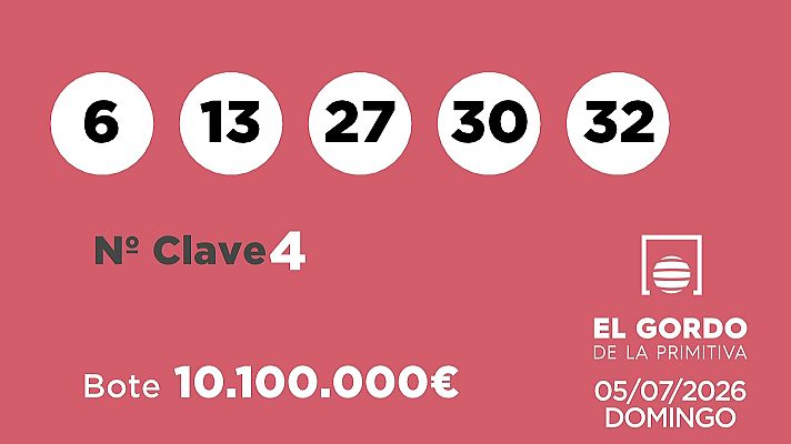 SELAE - Sorteo de la Lotería Gordo de la Primitiva del 05/07/2026
