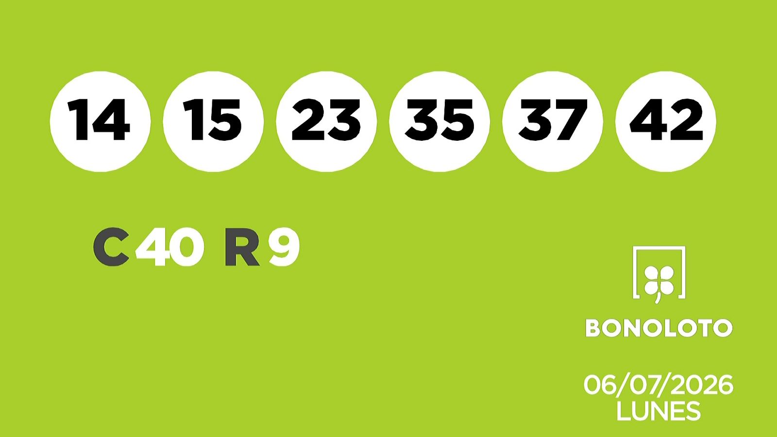 Sorteo de la Lotería Bonoloto del 06/07/2026 - Ver ahora
