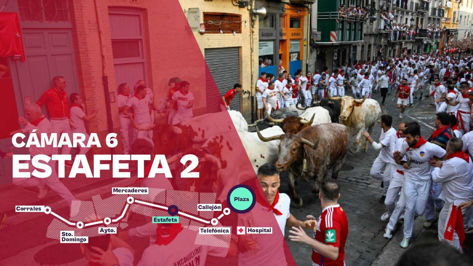 San Fermín 2026: Segundo encierro - Cámara 6: Estafeta 2 | Ver - Sanfermines | Ver
