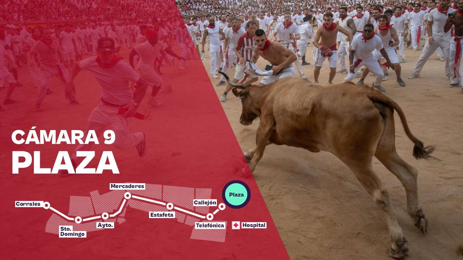 San Fermín 2026: Segundo encierro - Cámara 9: Plaza | Ver - Sanfermines | Ver