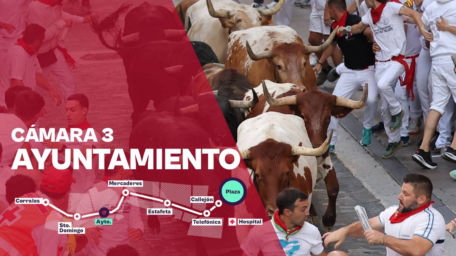 San Fermín 2026: Tercer encierro - Cámara 3: Ayuntamiento | Ver - Sanfermines | Ver