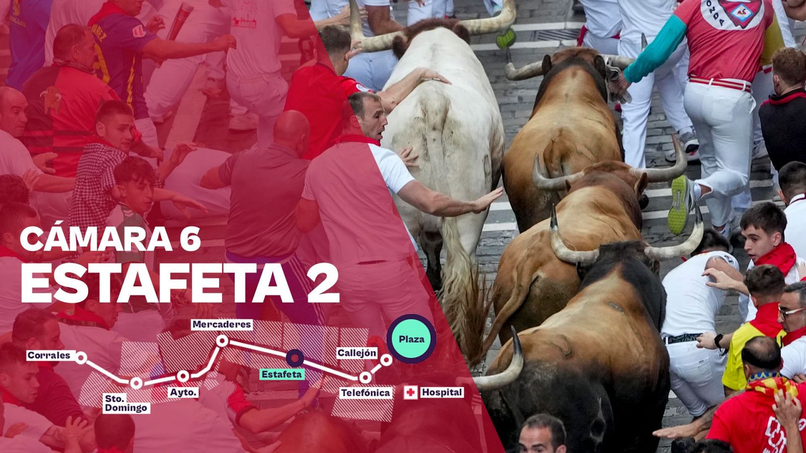 San Fermín 2026: Sexto encierro - Cámara 6: Estafeta 2 | Ver - Sanfermines | Ver