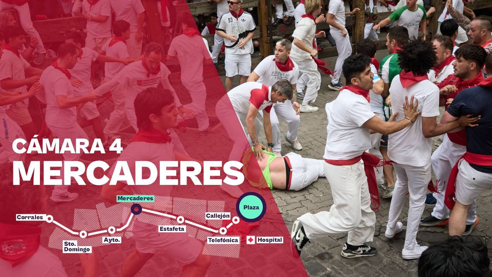 San Fermín 2026: Séptimo encierro - Cámara 4: Mercaderes | Ver - Sanfermines | Ver