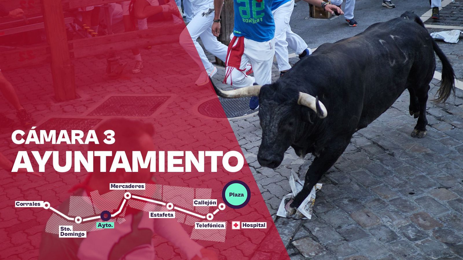 San Fermín 2026: Octavo encierro - Cámara 3: Ayuntamiento | Ver - Sanfermines | Ver