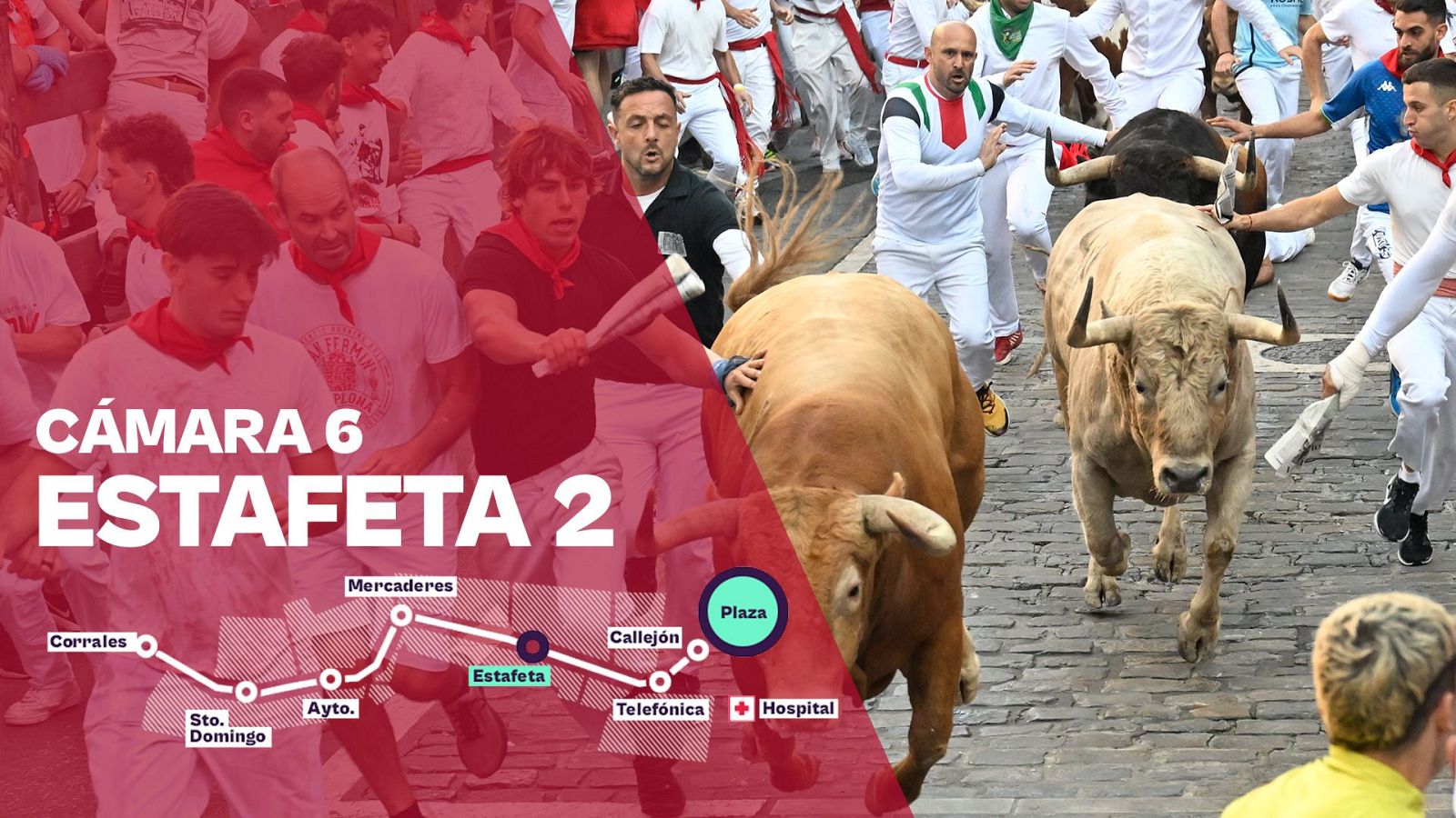San Fermín 2026: Octavo encierro - Cámara 6: Estafeta 2 | Ver - Sanfermines | Ver