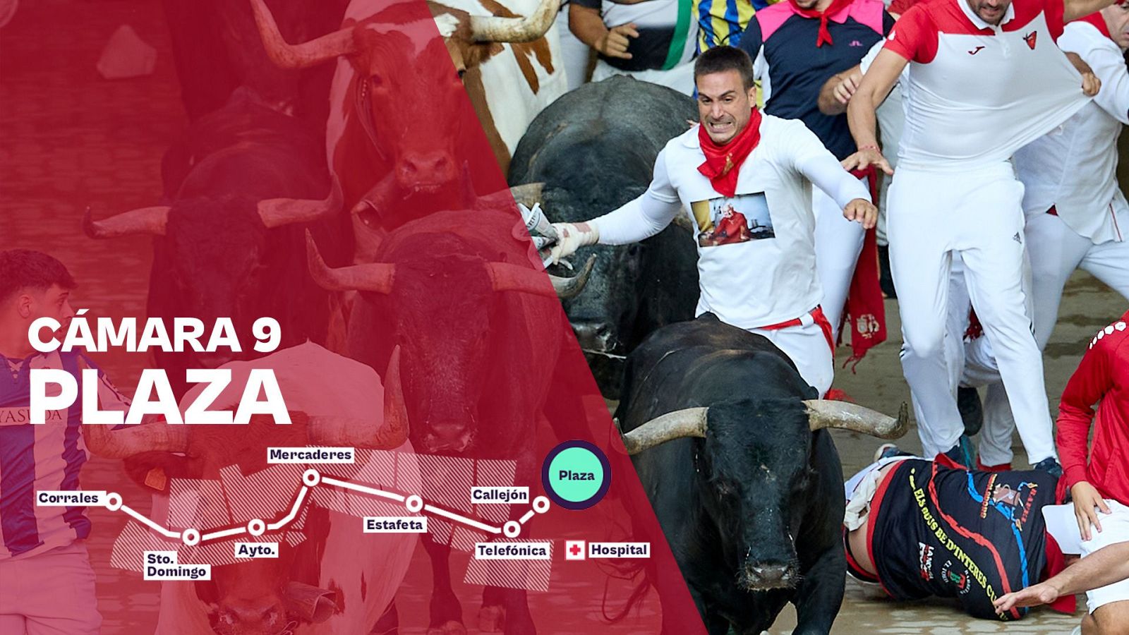 San Fermín 2026: Octavo encierro - Cámara 9: Plaza | Ver - Sanfermines | Ver