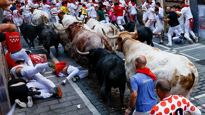 Telenavarra - Los toros de Fuente Ymbro, veloces en el primer encierro
