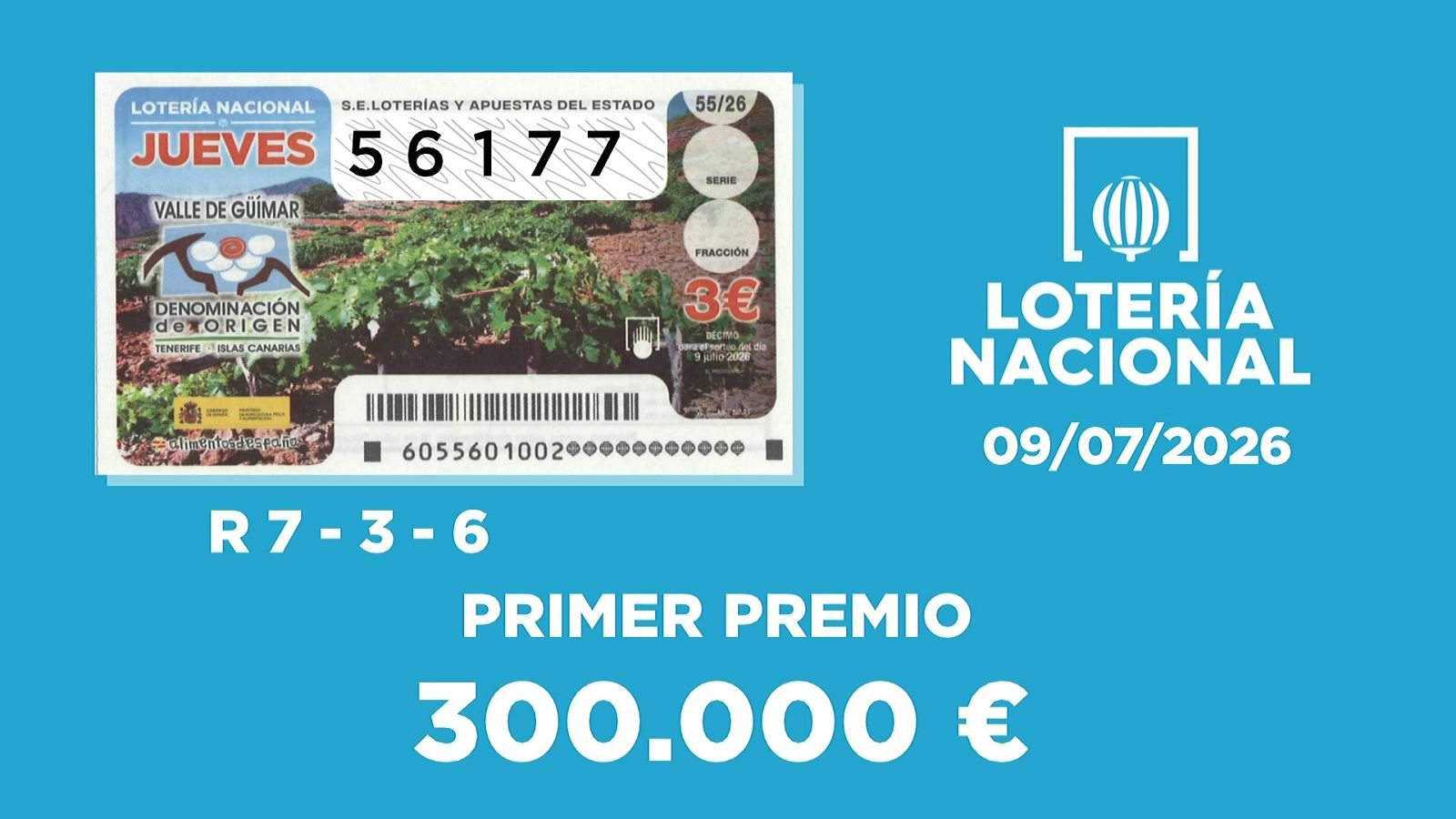 Sorteo de la Lotería Nacional del 09/07/2026 - Ver ahora