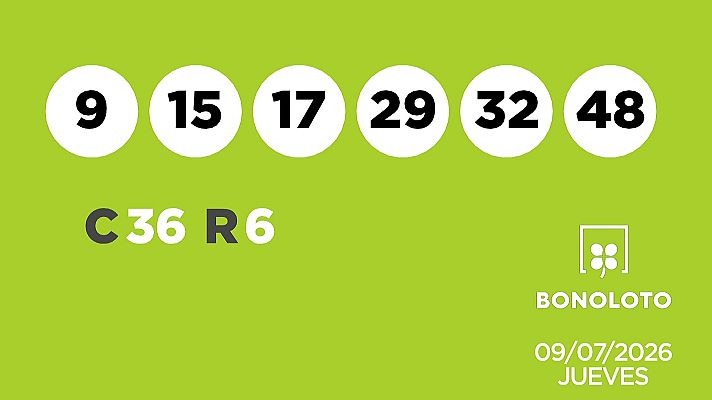SELAE - Sorteo de la Lotería Bonoloto del 09/07/202