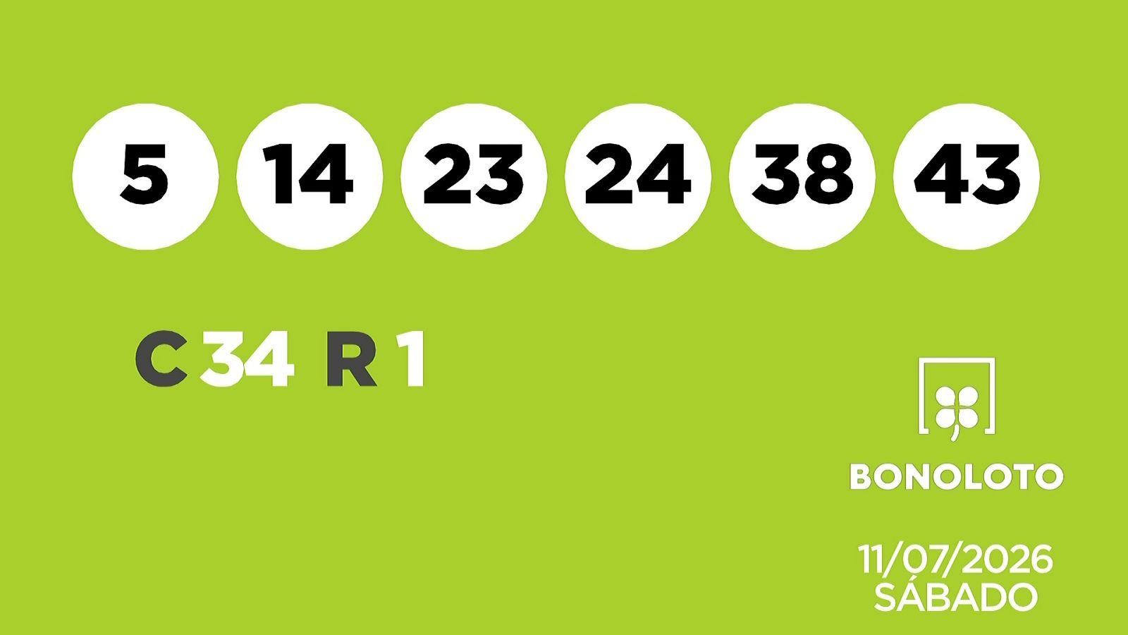 Sorteo de la Lotería Bonoloto del 11/07/2026 - Ver ahora