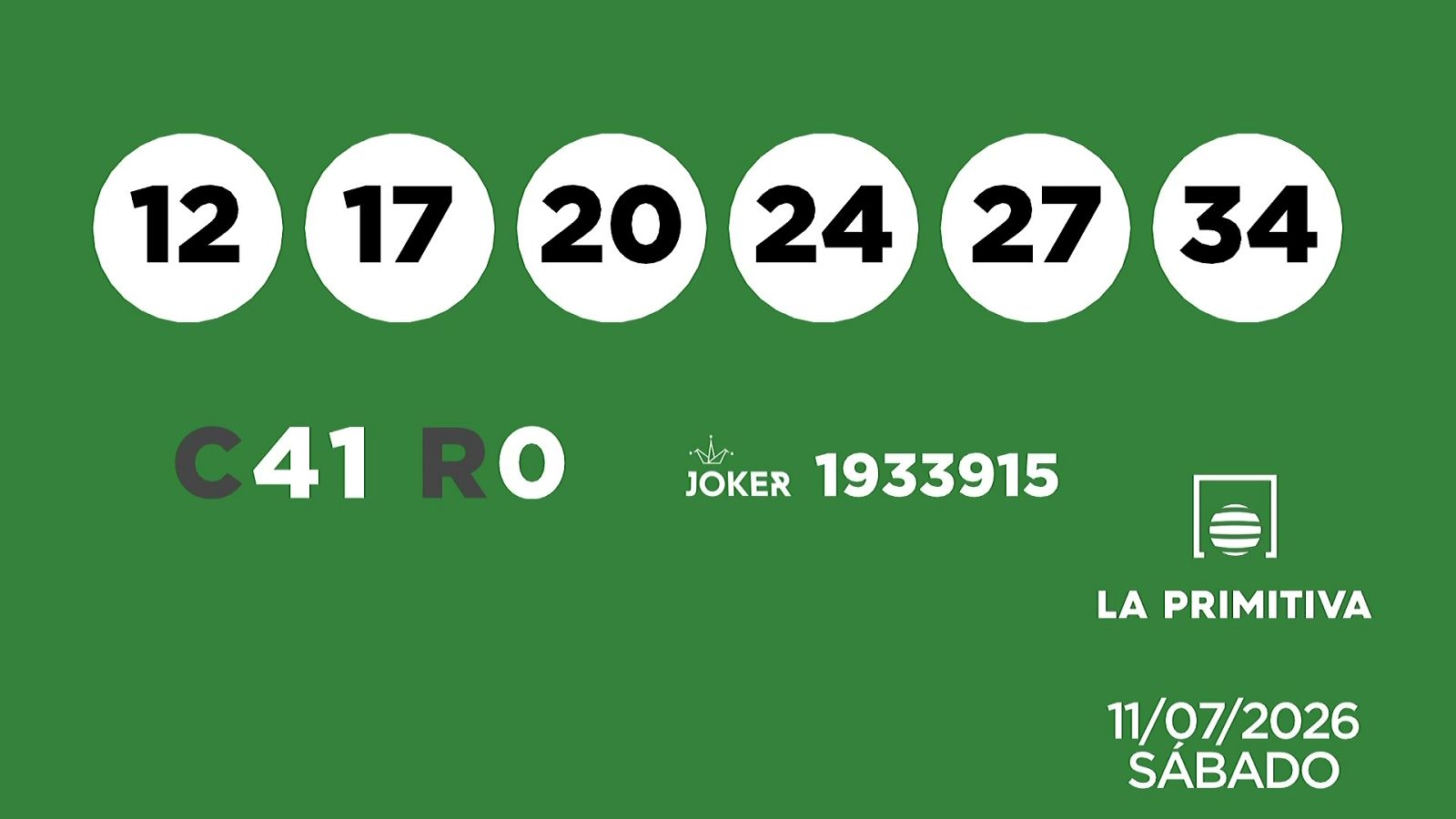 Sorteo de la Lotería Primitiva y Joker del 11/07/2026 - Ver ahora