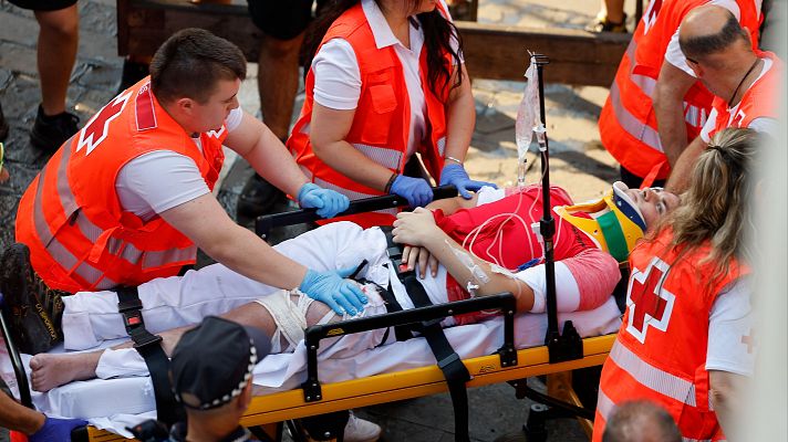 Sanfermines - Nueve heridos, siete van al hospital: parte médico del último encierro de San Fermín