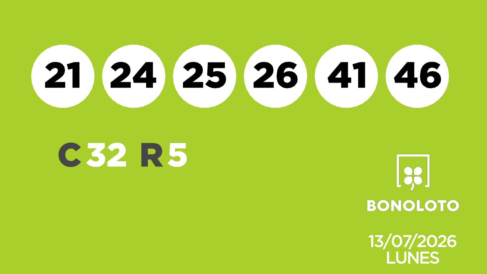Sorteo de la Lotería Bonoloto del 13/07/2026 - Ver ahora