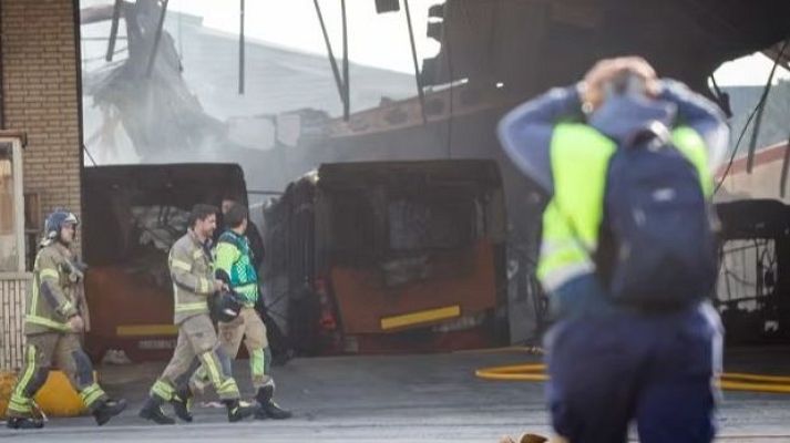 Noticias de Castilla y León - El fuego en un motor fue el origen del incendio de las cocheras en Burgos