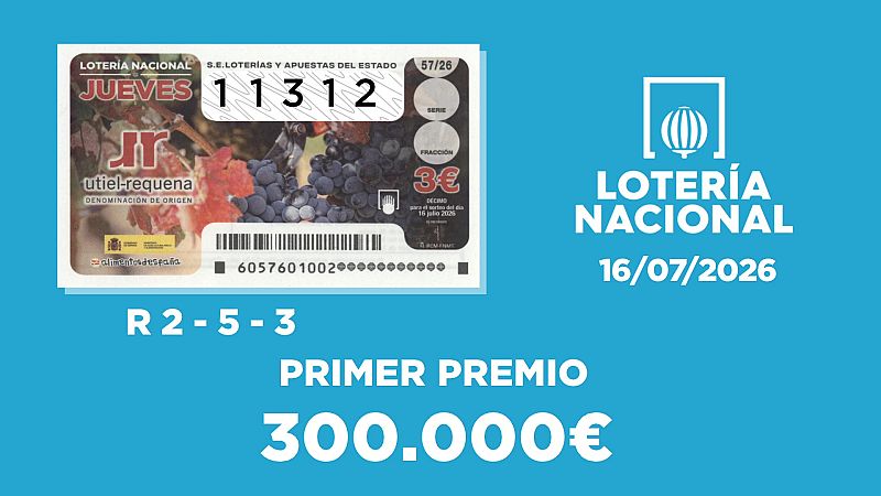 Sorteo de la Lotería Nacional del 16/07/2026 - Ver ahora