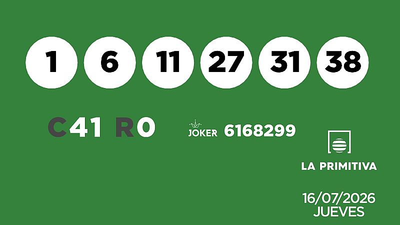 Sorteo de la Lotería Primitiva y Joker del 16/07/2026 - Ver ahora