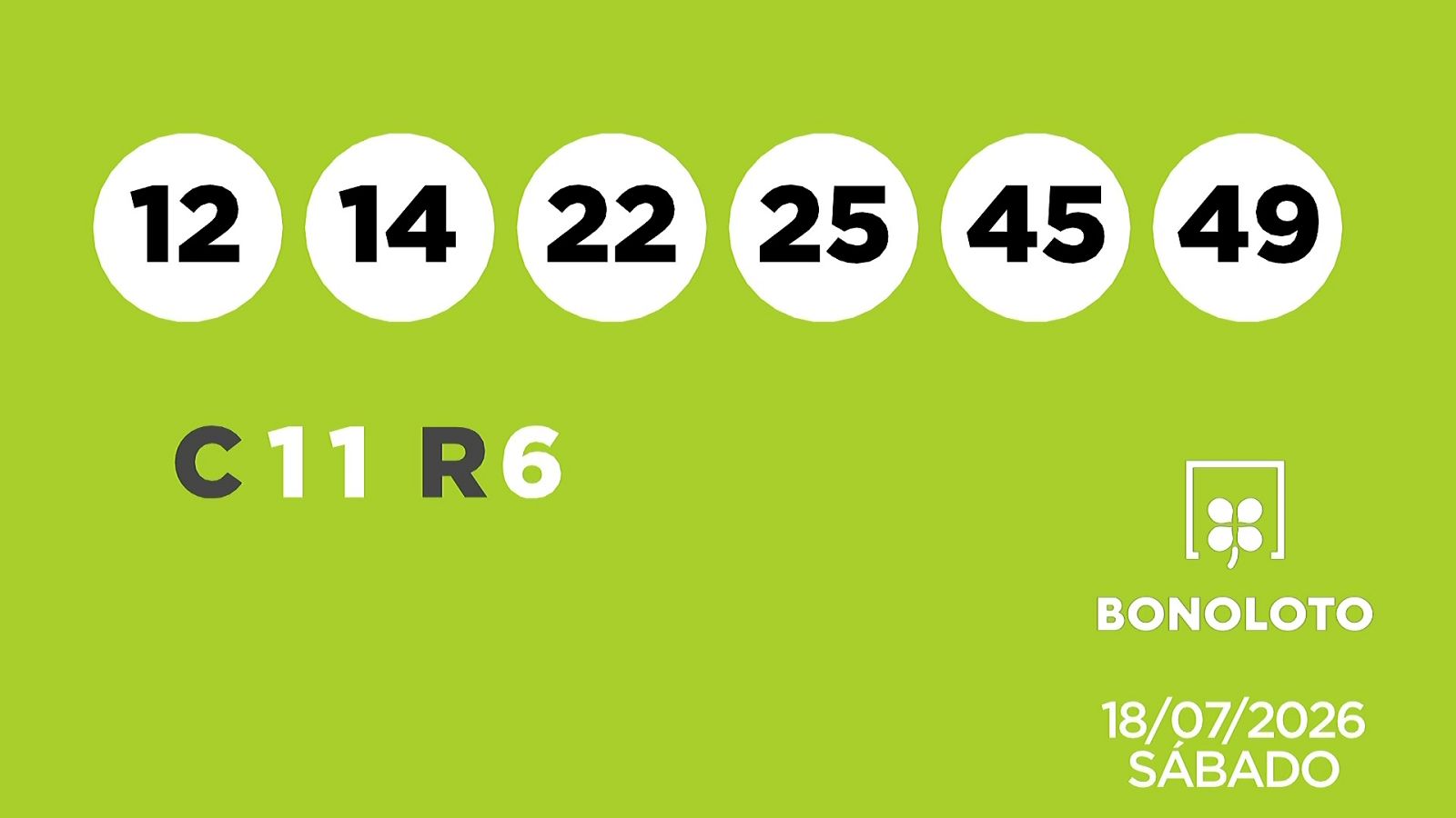 Sorteo de la Lotería Bonoloto del 18/07/2026 - Ver ahora