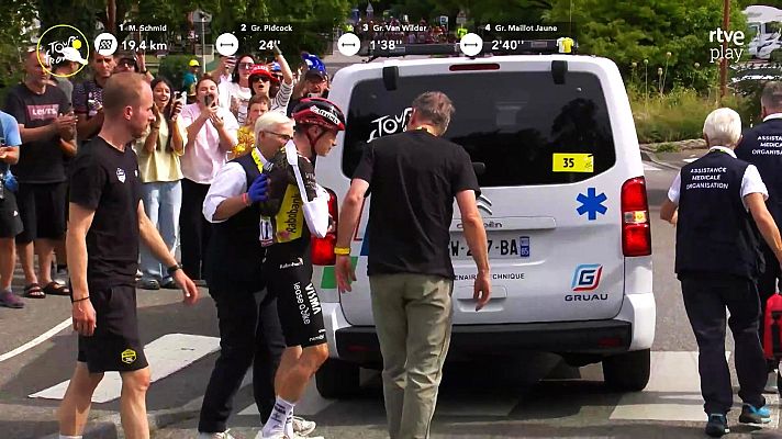 Tour de Francia - Vingegaard sufre una caída en la Etapa 15 del Tour de Francia y se va en ambulancia