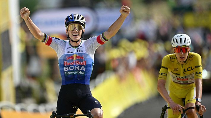 Tour de Francia - Remco Evenepoel sorprende a Pogacar y del Toro para llevarse la victoria en Solaison