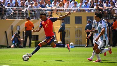 Ocasión de Lamine Yamal en el minuto 5 del España - Argentina (0-0) | Mundial 2026